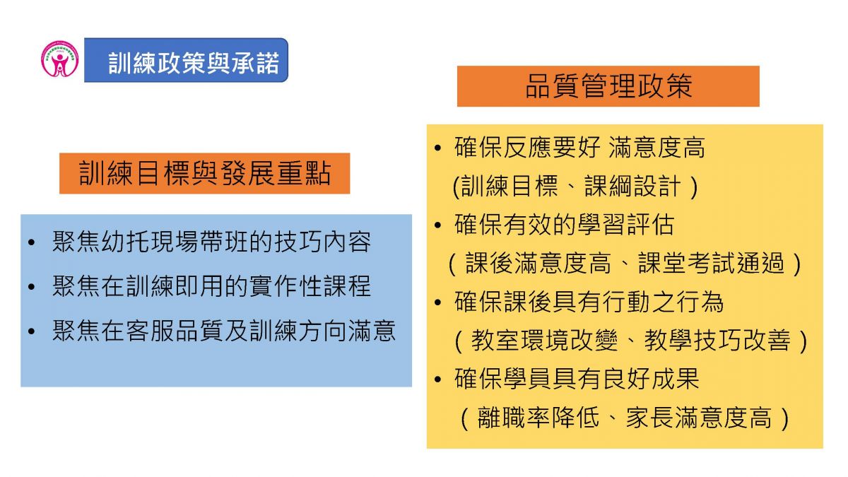 訓練政策與承諾